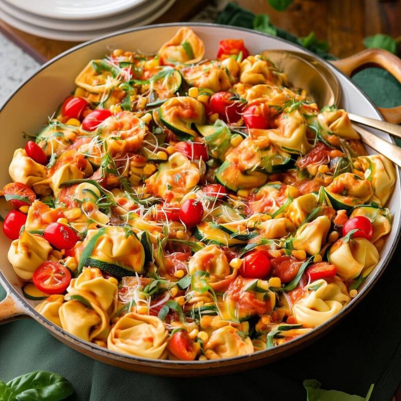 Healthy Cheese Tortellini with Corn & Zucchini for Busy Nights (1)