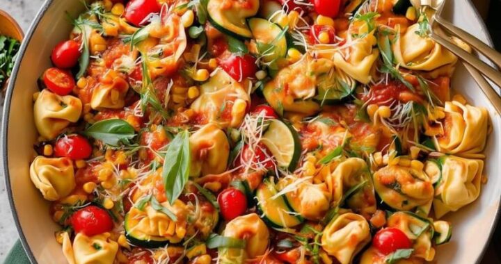 Healthy Cheese Tortellini with Corn & Zucchini for Busy Nights (2)