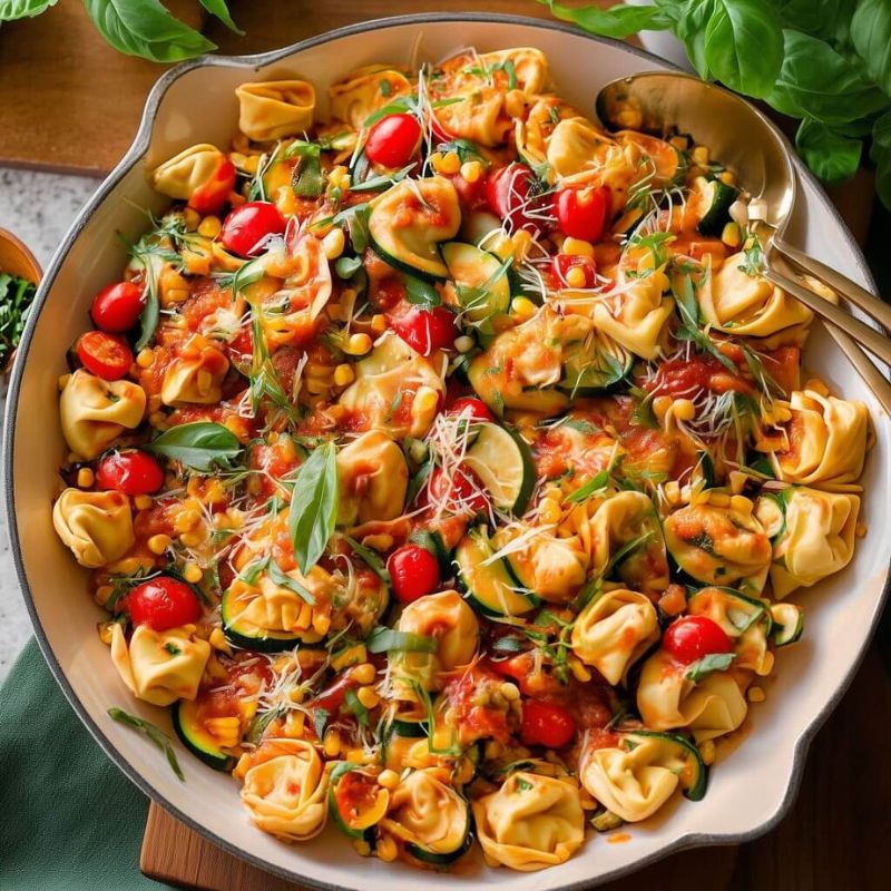 Healthy Cheese Tortellini with Corn & Zucchini for Busy Nights (2)
