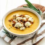 Healthy Roasted Cauliflower Garlic Soup for Weight Loss Meals