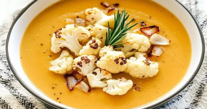 Healthy Roasted Cauliflower Garlic Soup for Weight Loss Meals (1)