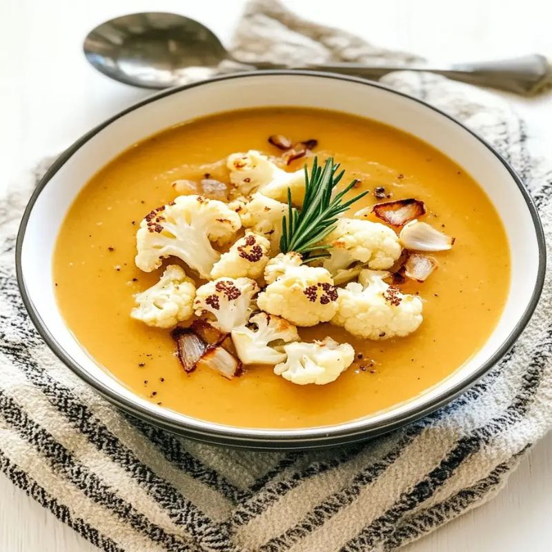 Healthy Roasted Cauliflower Garlic Soup for Weight Loss Meals (1)