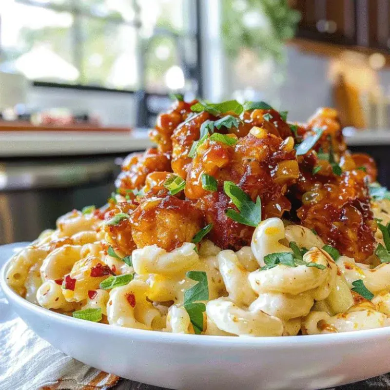 Easy Honey Pepper Chicken Mac and Cheese – Sweet, Spicy & Cheesy!